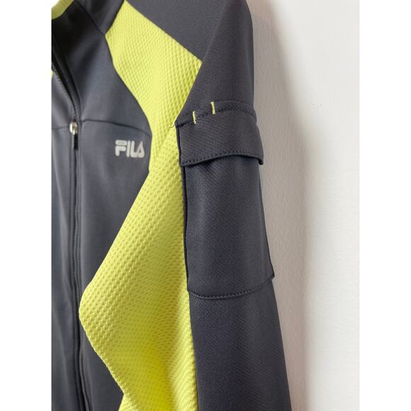 Fila Full Zip Athletic Track Jacket Gray Green Medium - Picture 5 of 10